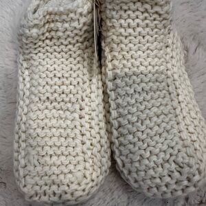 Lemon Cream Knit Slippers